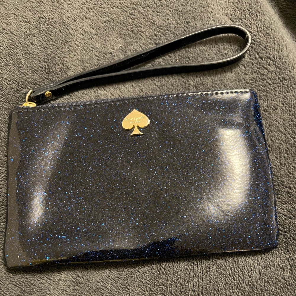 Beautiful sparkly blue Kate Spade wristlet.
